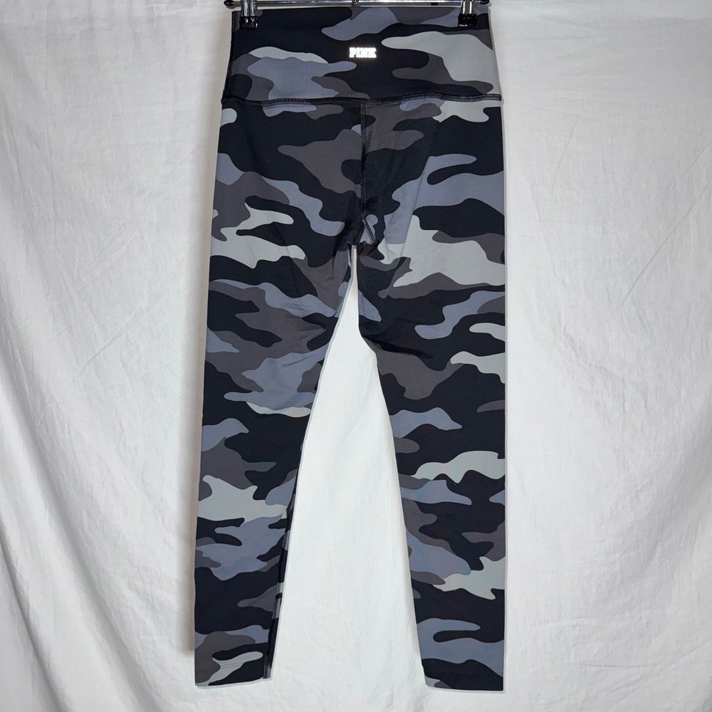PINK Victoria's Secret Camo Leggings Ultimate High Waist Grey Black Womens M - Picture 2 of 8